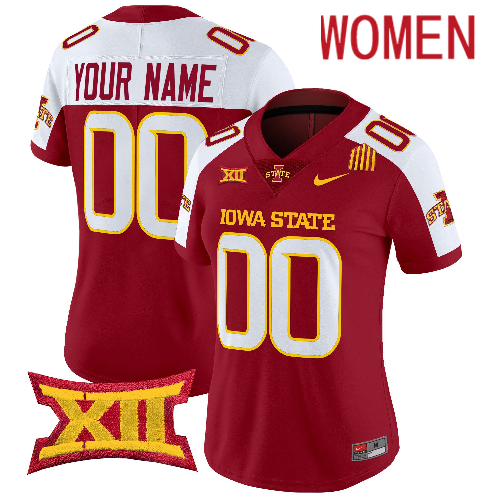 Women Iowa State Cyclones Red Nike 2024 Vapor Limited Custom NCAA Jersey style 1->customized ncaa jersey->Custom Jersey